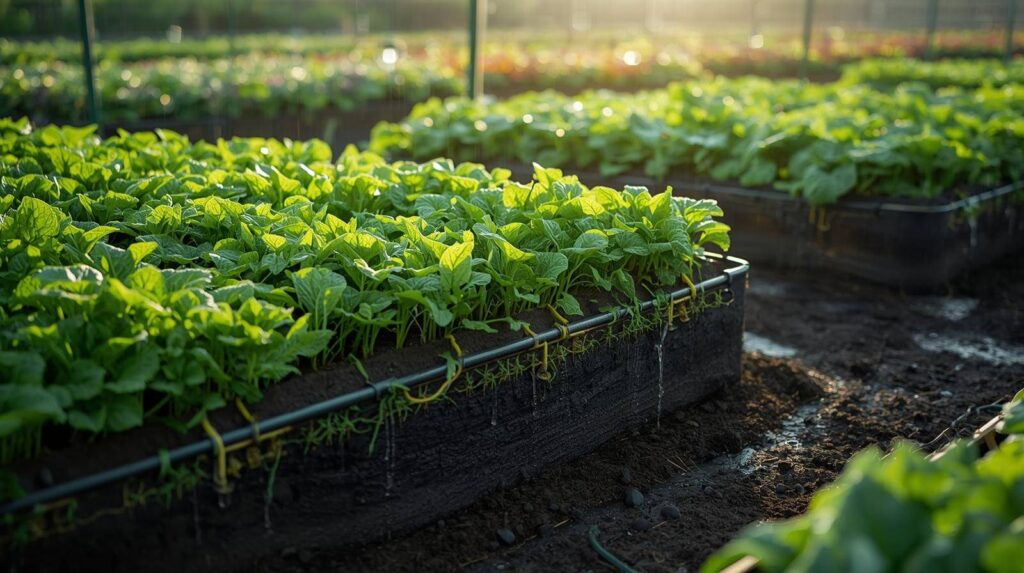 Ochtendgloed in de moestuin