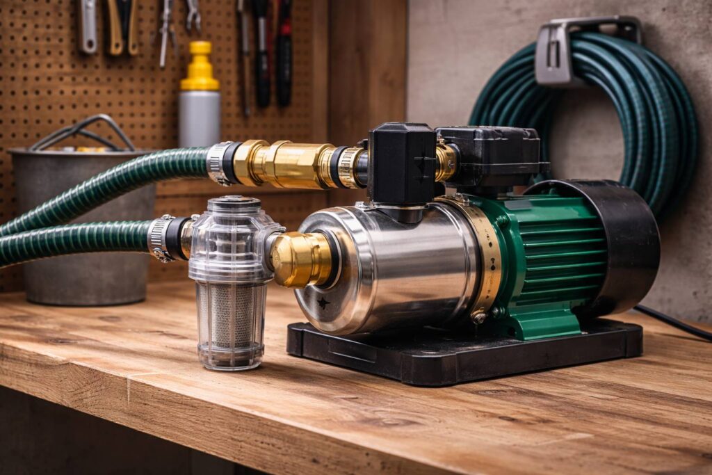 Tuinpomp Systeem in de schuur