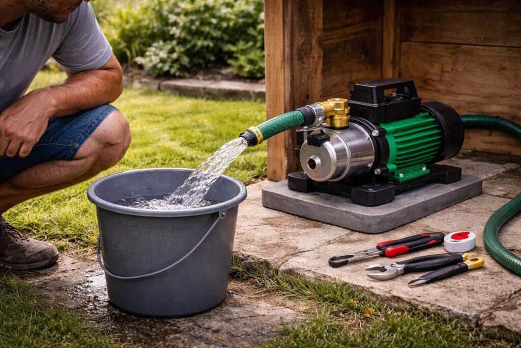 Tuinpomp druk schommelt