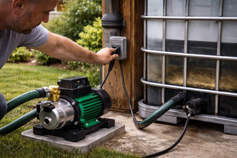 Tuinpomp maakt geluid