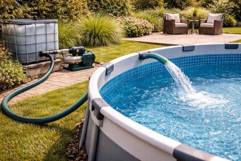 Tuinpomp zwembad vullen