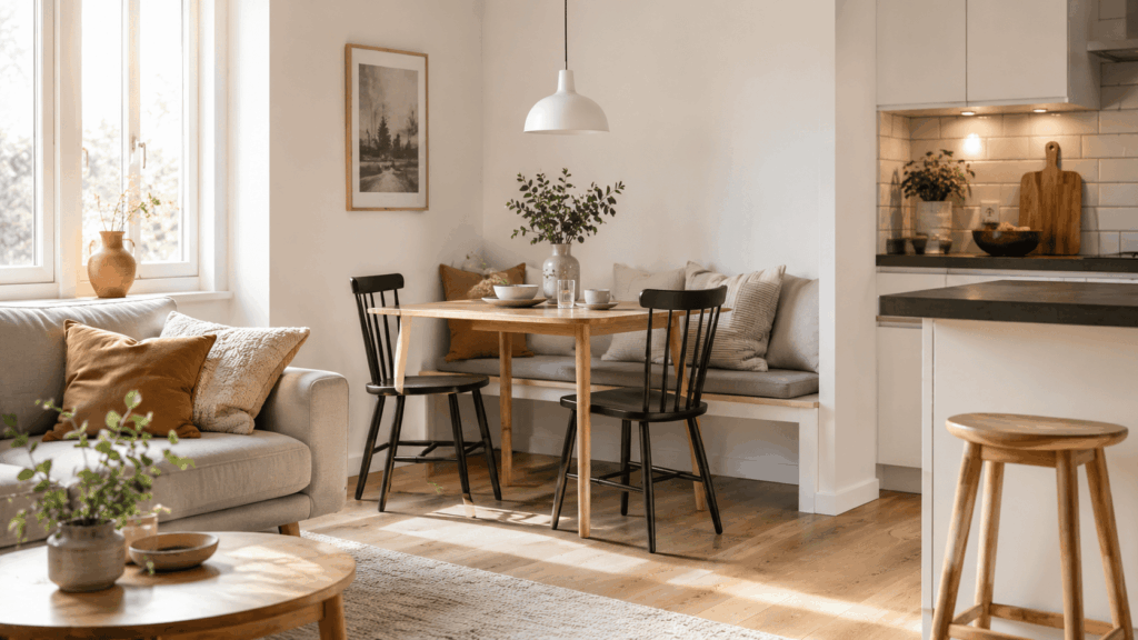 Eethoek zonder eetkamer met slimme inrichtingstips