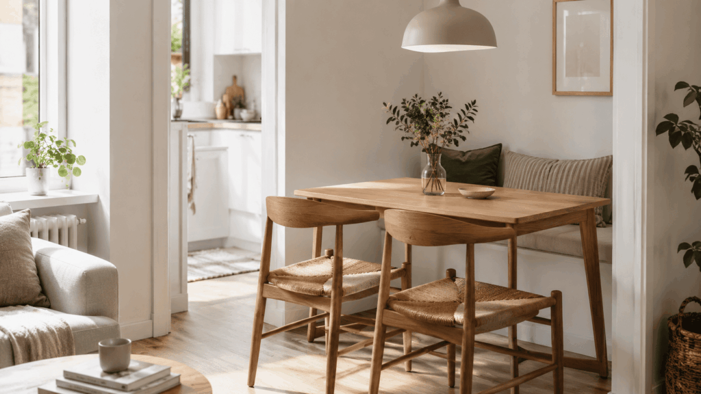 Kleine eethoek inrichten met slimme ruimtebesparing