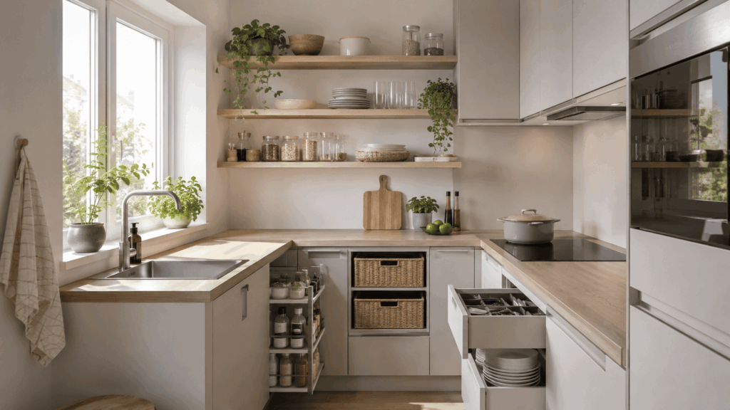 Opbergruimte kleine keuken met slimme ideeën