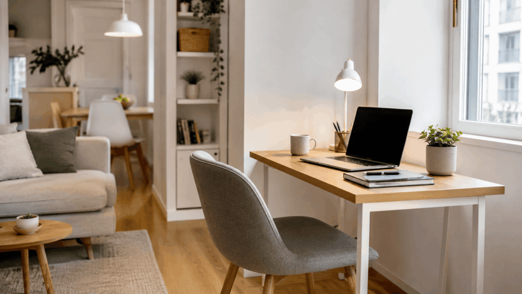 Werkplek klein appartement slim en compact inrichten