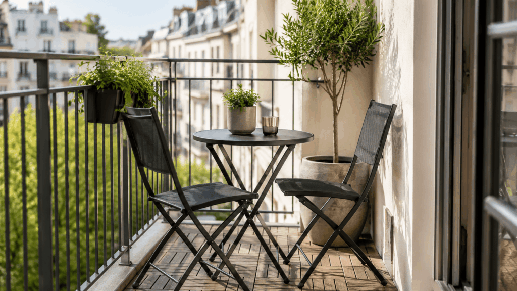 Balkonset klein balkon met slimme keuzes voor buiten