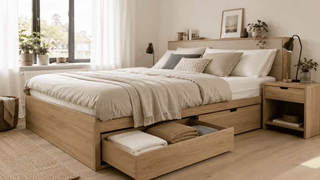 Bed met opbergruimte kleine slaapkamer slim benutten