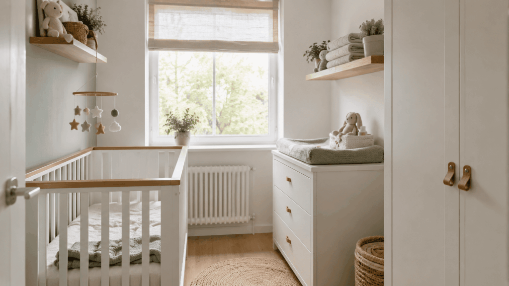 Kleine babykamer indelen met slimme ideeën voor rust