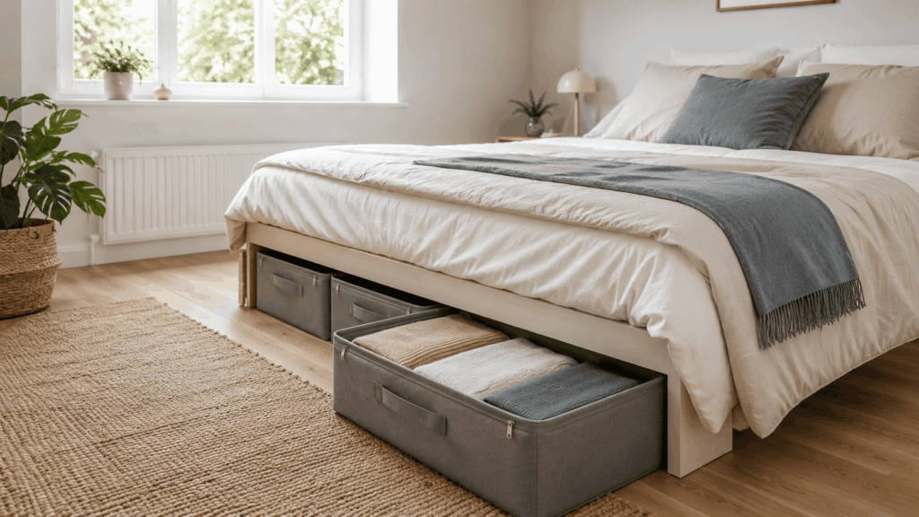 Onder bed opbergen met slimme opbergideeën