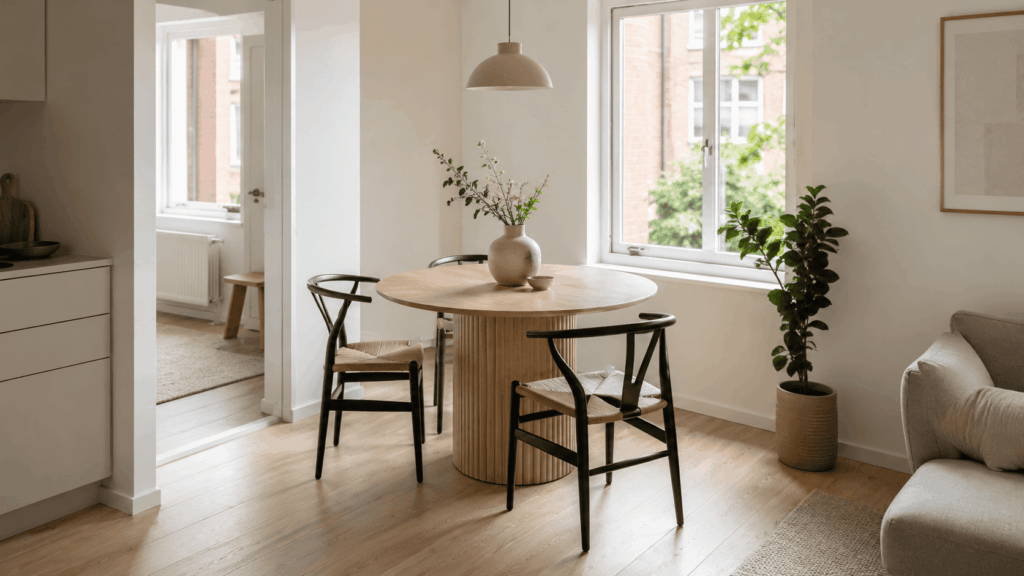 Ronde eettafel kleine ruimte met slimme keuzes