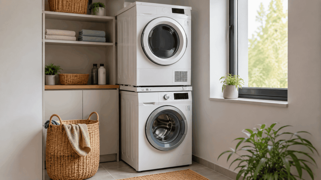 Wasmachine droger stapelen met slimme tips voor meer ruimte